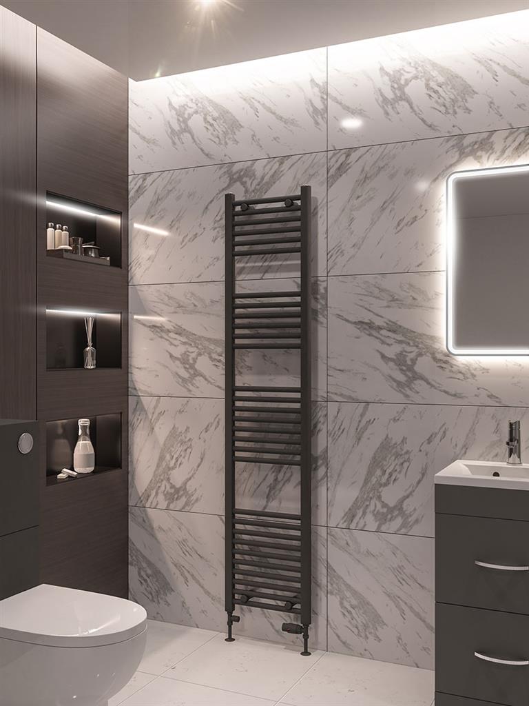 Eastbrook Wingrave Electric Straight Matt Anthracite Towel Rail 1800mm x 400mm 89.0072-ELE