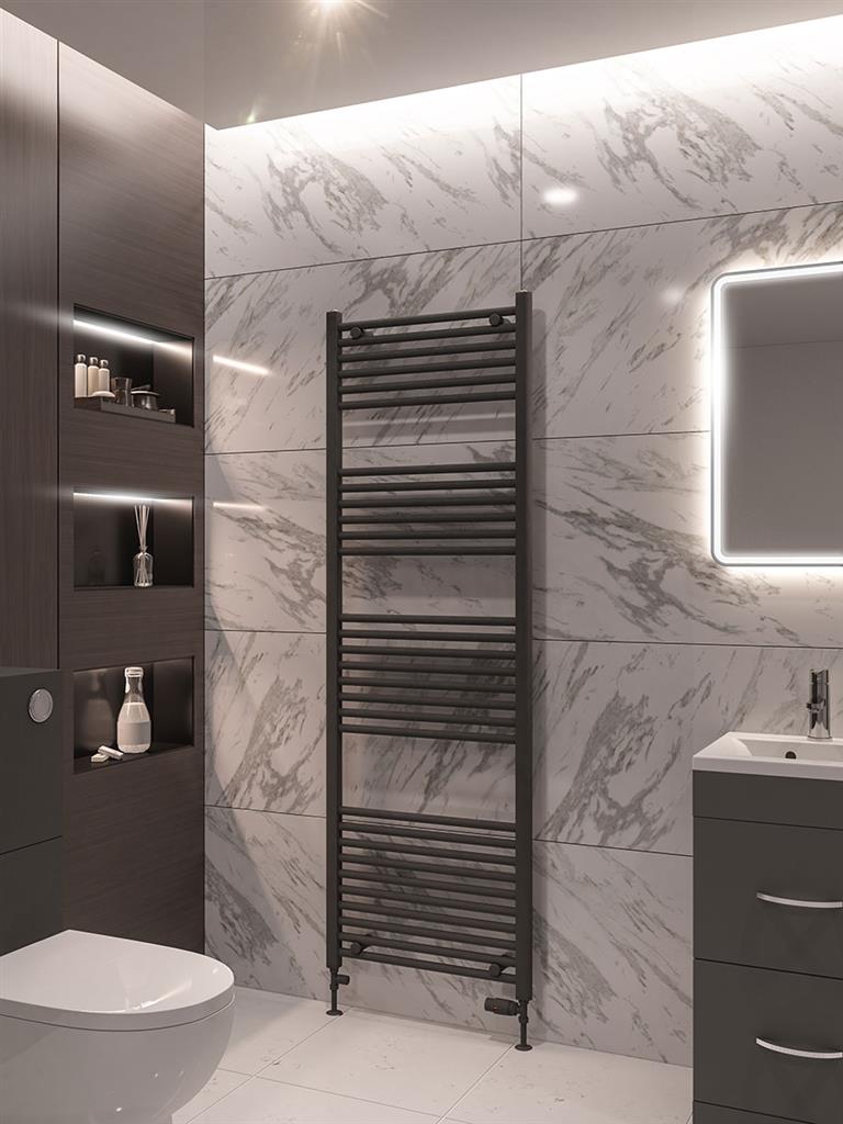 Eastbrook Wingrave Electric Straight Matt Anthracite Towel Rail 1800mm x 600mm 89.0082-ELE