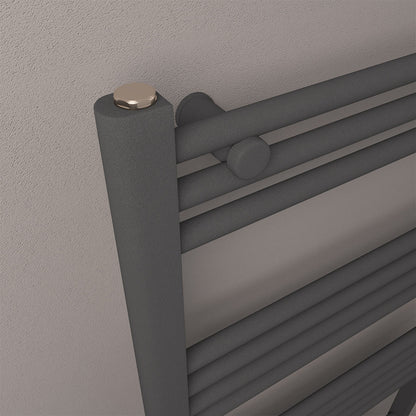 Eastbrook Wingrave Electric Straight Matt Anthracite Towel Rail 600mm x 1200mm Close Up Image 89.1446-ELE