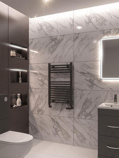 Eastbrook Wingrave Electric Straight Matt Anthracite Towel Rail 800mm x 500mm 89.0073-ELE