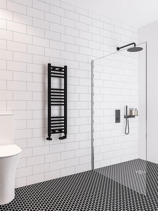 Eastbrook Wingrave Electric Straight Matt Black Towel Rail 1000mm x 300mm 89.0681-ELE