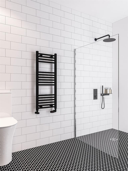 Eastbrook Wingrave Electric Straight Matt Black Towel Rail 1000mm x 400mm 89.0599-ELE