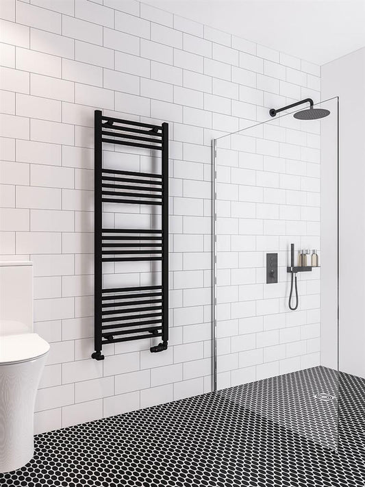 Eastbrook Wingrave Electric Straight Matt Black Towel Rail 1400mm x 500mm 89.0606-ELE