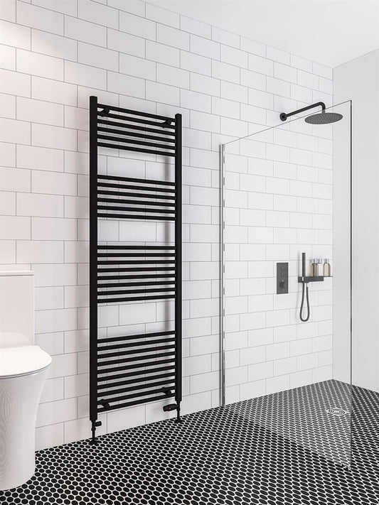 Eastbrook Wingrave Electric Straight Matt Black Towel Rail 1800mm x 600mm 89.0613-ELE