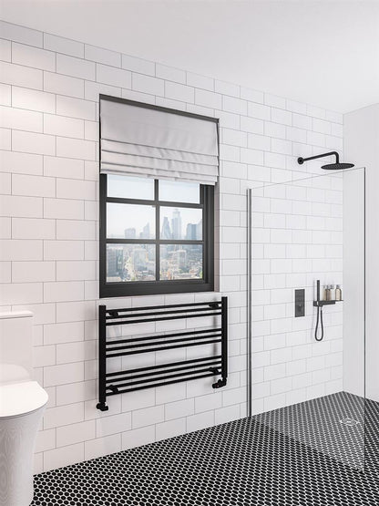 Eastbrook Wingrave Electric Straight Matt Black Towel Rail 600mm x 1000mm 89.1447-ELE