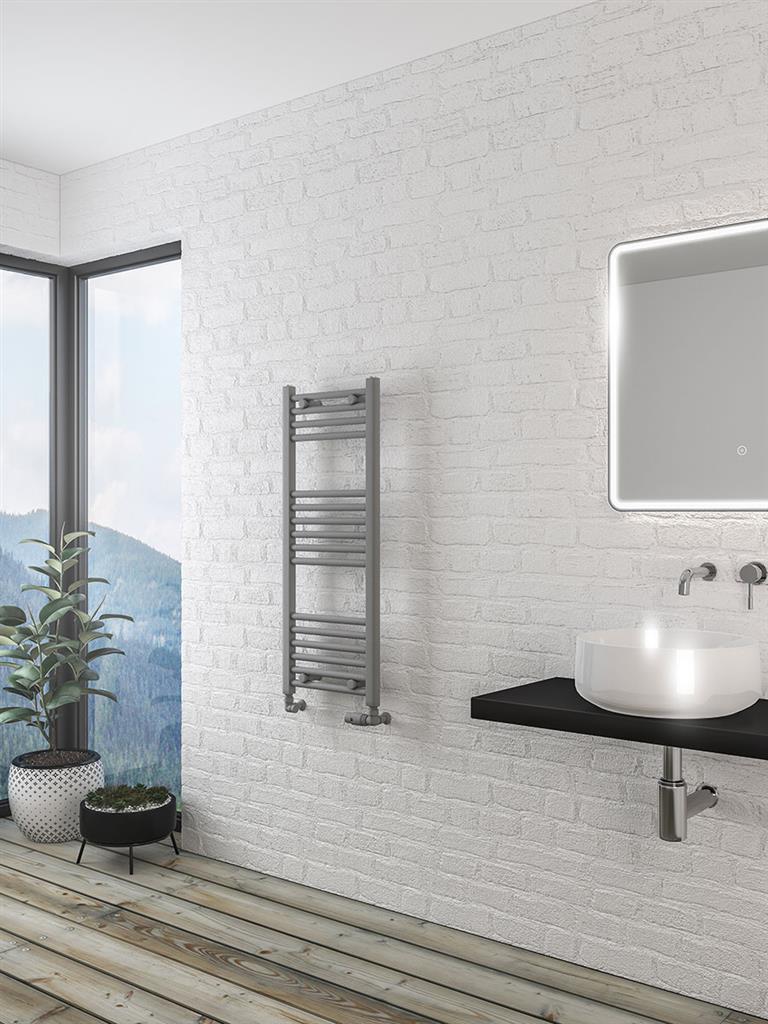 Eastbrook Wingrave Electric Straight Matt Grey Towel Rail 1000mm x 400mm 89.1420-ELE