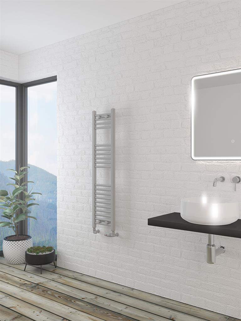 Eastbrook Wingrave Electric Straight Matt Grey Towel Rail 1200mm x 300mm 89.1423-ELE