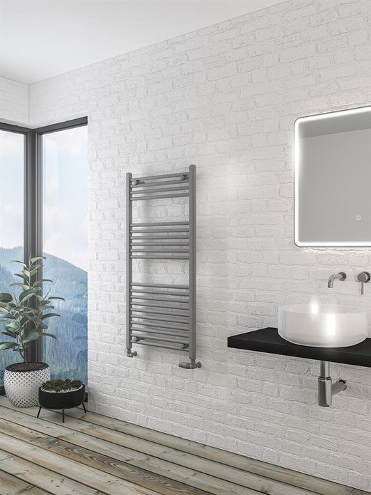 Eastbrook Wingrave Electric Straight Matt Grey Towel Rail 1200mm x 600mm 89.1426-ELE