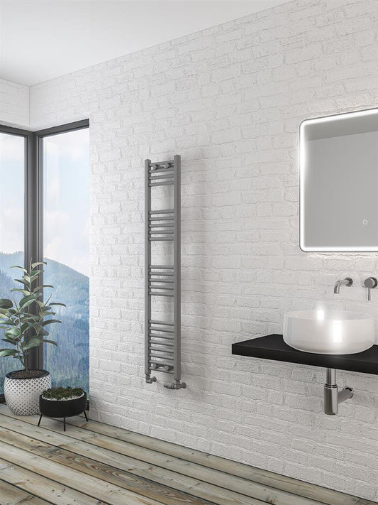 Eastbrook Wingrave Electric Straight Matt Grey Towel Rail 1400mm x 300mm 89.1427-ELE