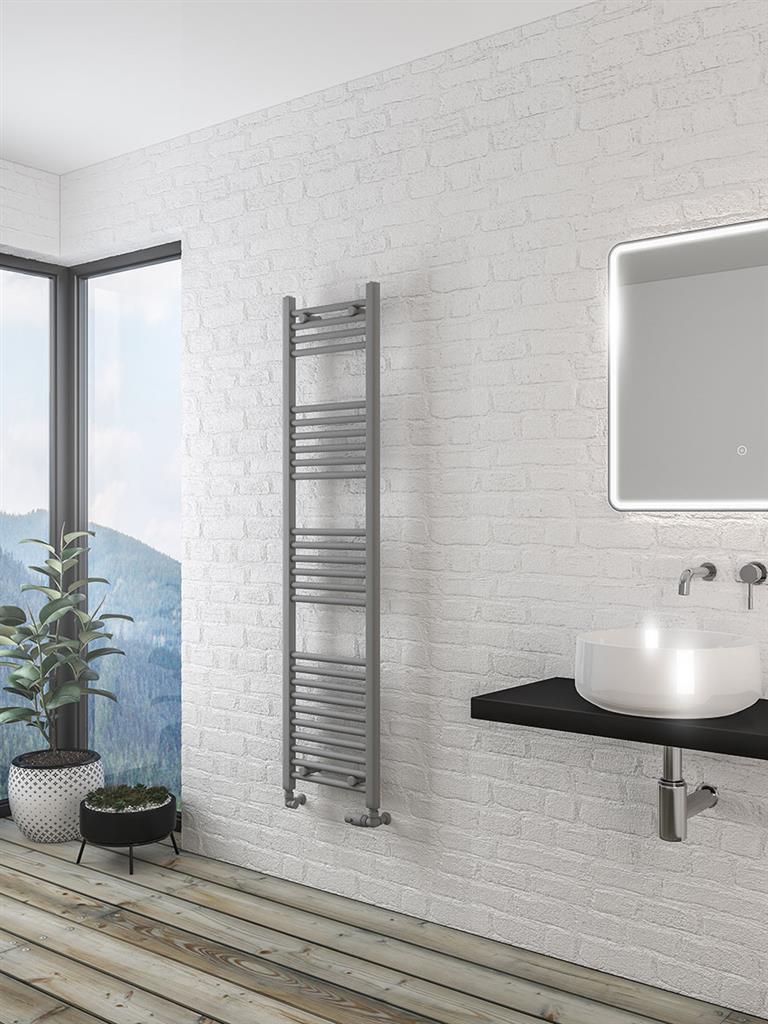 Eastbrook Wingrave Electric Straight Matt Grey Towel Rail 1600mm x 400mm 89.1432-ELE