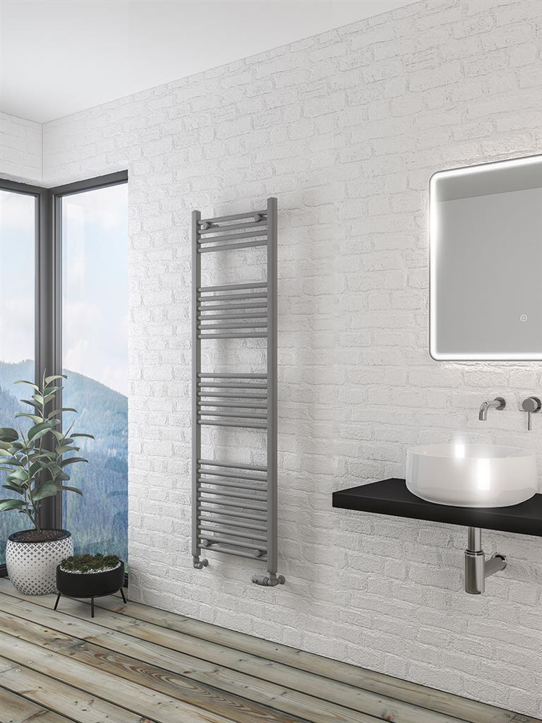 Eastbrook Wingrave Electric Straight Matt Grey Towel Rail 1600mm x 500mm 89.1433-ELE