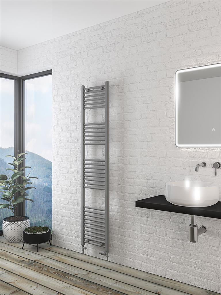 Eastbrook Wingrave Electric Straight Matt Grey Towel Rail 1800mm x 400mm 89.1436-ELE