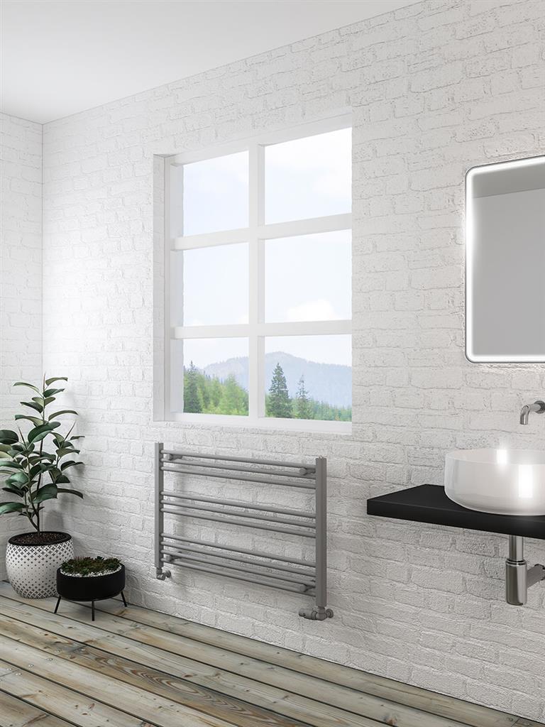 Eastbrook Wingrave Electric Straight Matt Grey Towel Rail 600mm x 1000mm 89.1443-ELE