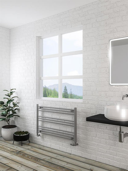 Eastbrook Wingrave Electric Straight Matt Grey Towel Rail 600mm x 1000mm 89.1443-ELE