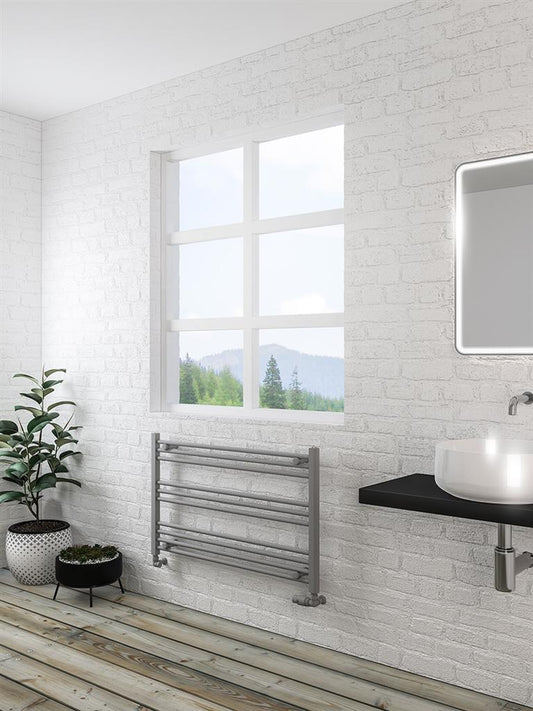 Eastbrook Wingrave Electric Straight Matt Grey Towel Rail 600mm x 1000mm 89.1443-ELE