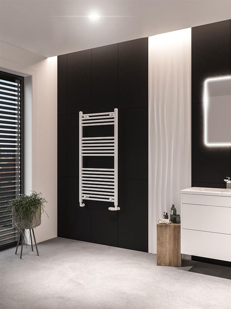 Eastbrook Wingrave Electric Straight Matt White Towel Rail 1200mm x 600mm 89.0065-ELE