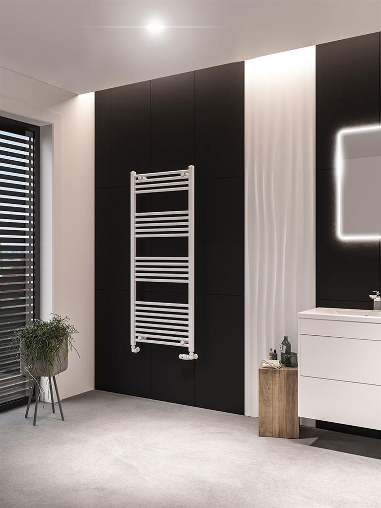 Eastbrook Wingrave Electric Straight Matt White Towel Rail 1400mm x 600mm 89.0541-ELE