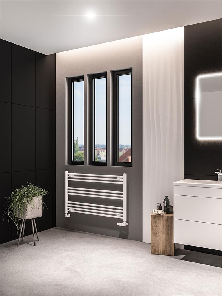 Eastbrook Wingrave Electric Straight Matt White Towel Rail 600mm x 1000mm 89.1441-ELE