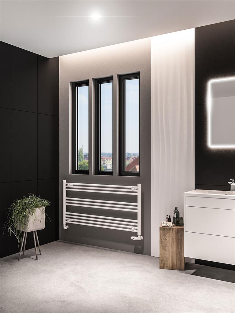 Eastbrook Wingrave Electric Straight Matt White Towel Rail 600mm x 1200mm 89.1442-ELE