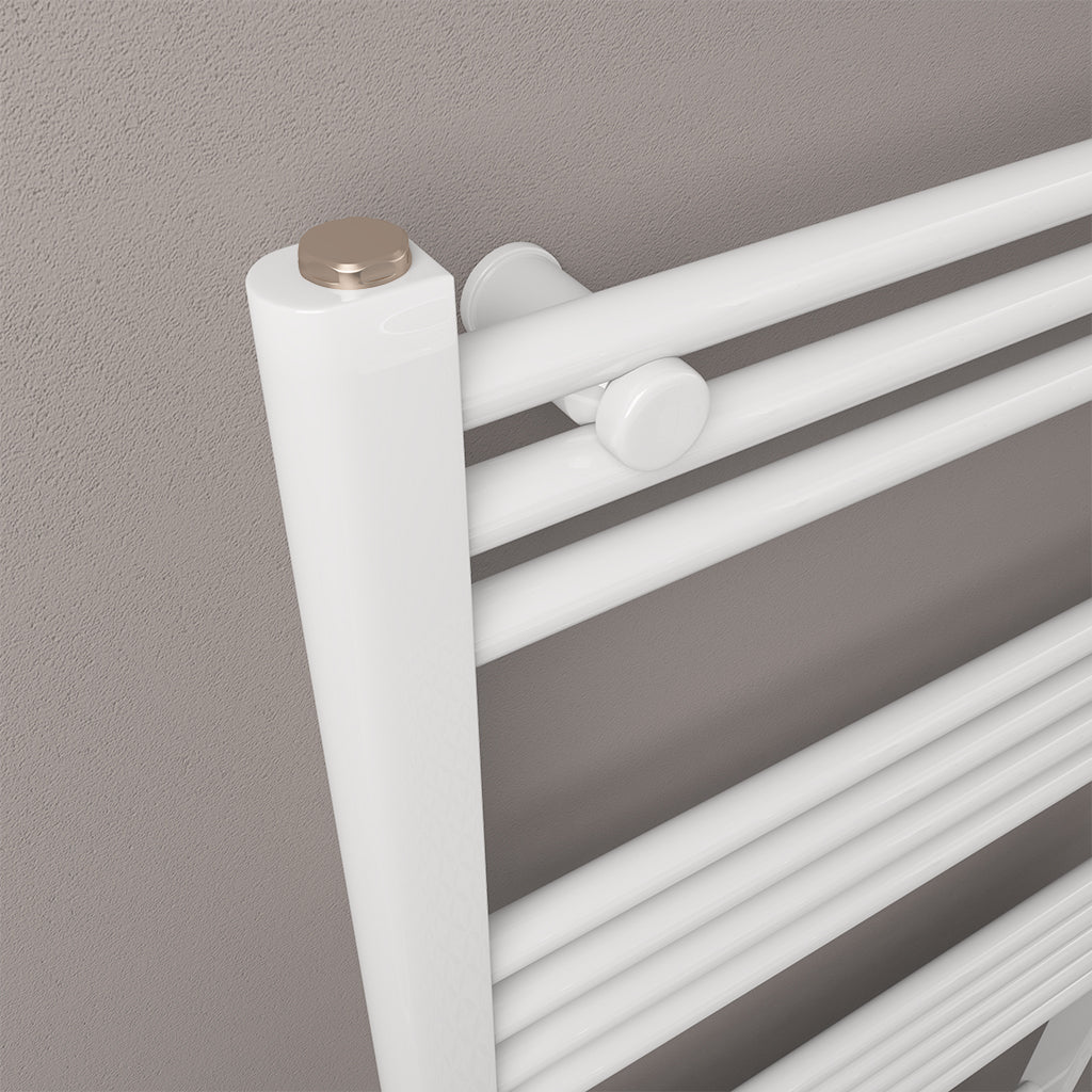 Eastbrook Wingrave Straight Gloss White Towel Rail 1000mm x 300mm Close Up Image 89.0651