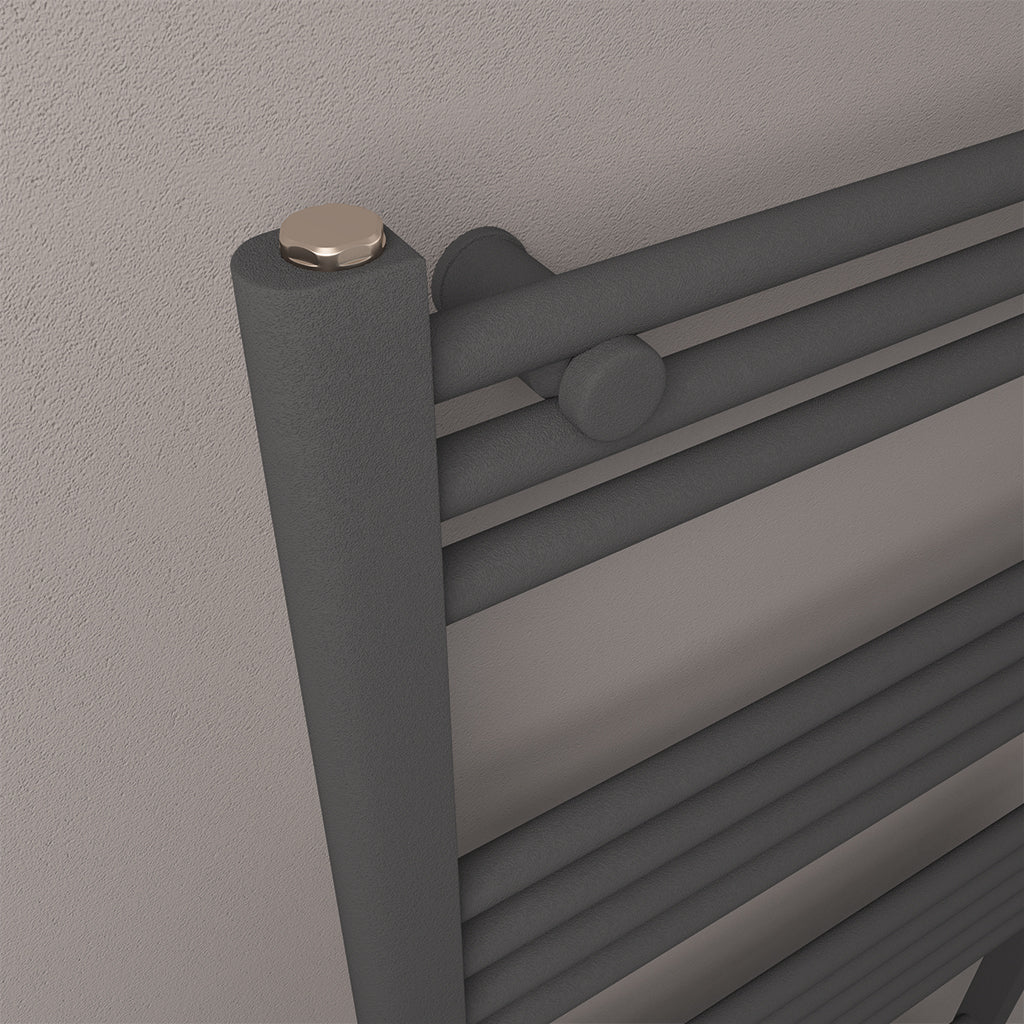 Eastbrook Wingrave Straight Matt Anthracite Towel Rail 600mm x 600mm Close Up Image 89.0669