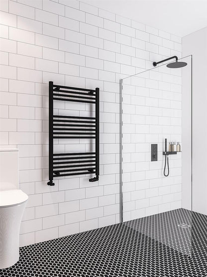 Eastbrook Wingrave Straight Matt Black Towel Rail 1000mm x 600mm 89.0601