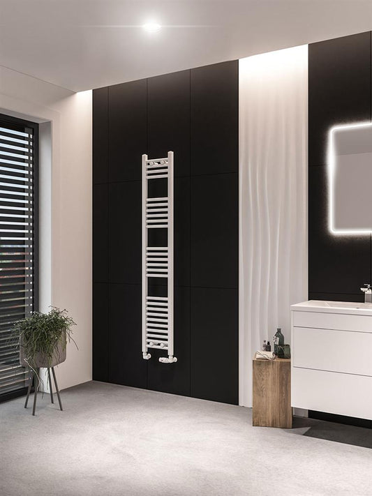 Eastbrook Wingrave Straight Matt White Towel Rail 1600mm x 300mm 89.0664